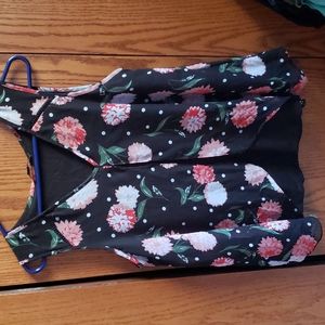 Floral and polka dotted blouse